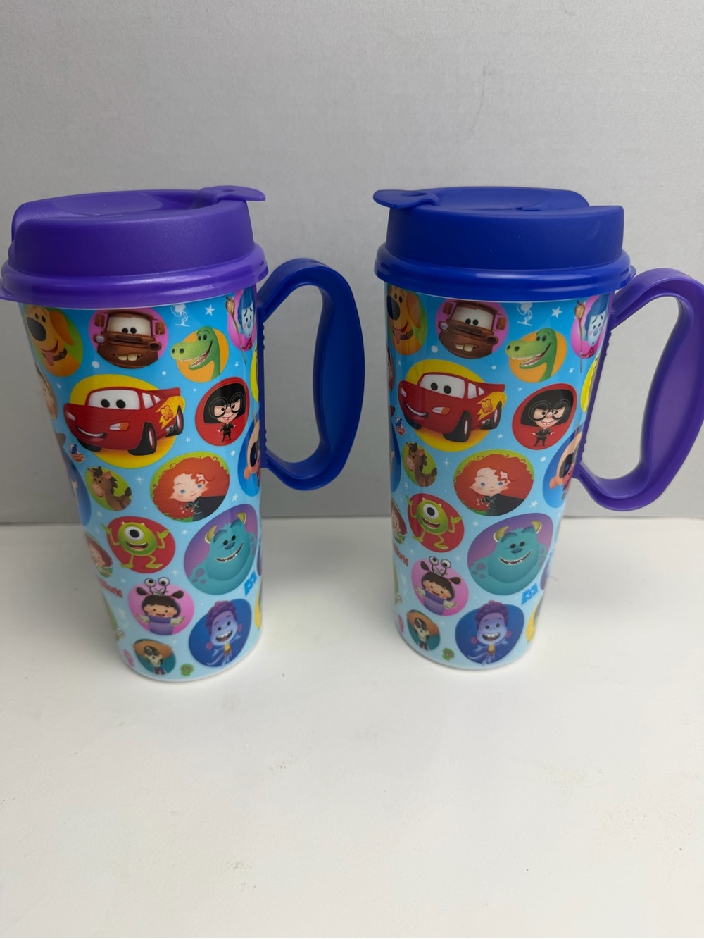 2026 Disney Parks Resort Reusable Refillable 16OZ Mugs Pixar Lid SET 2 ColorsNew - Picture 1 of 10